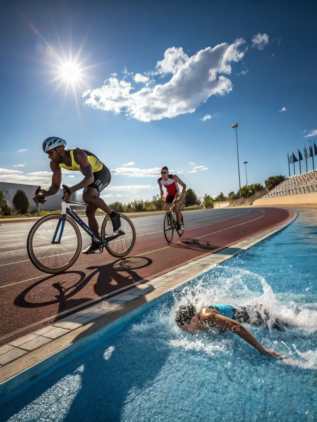 Athletes participating in a track and field event, highlighting the diverse athletic opportunities provided by ASJA.